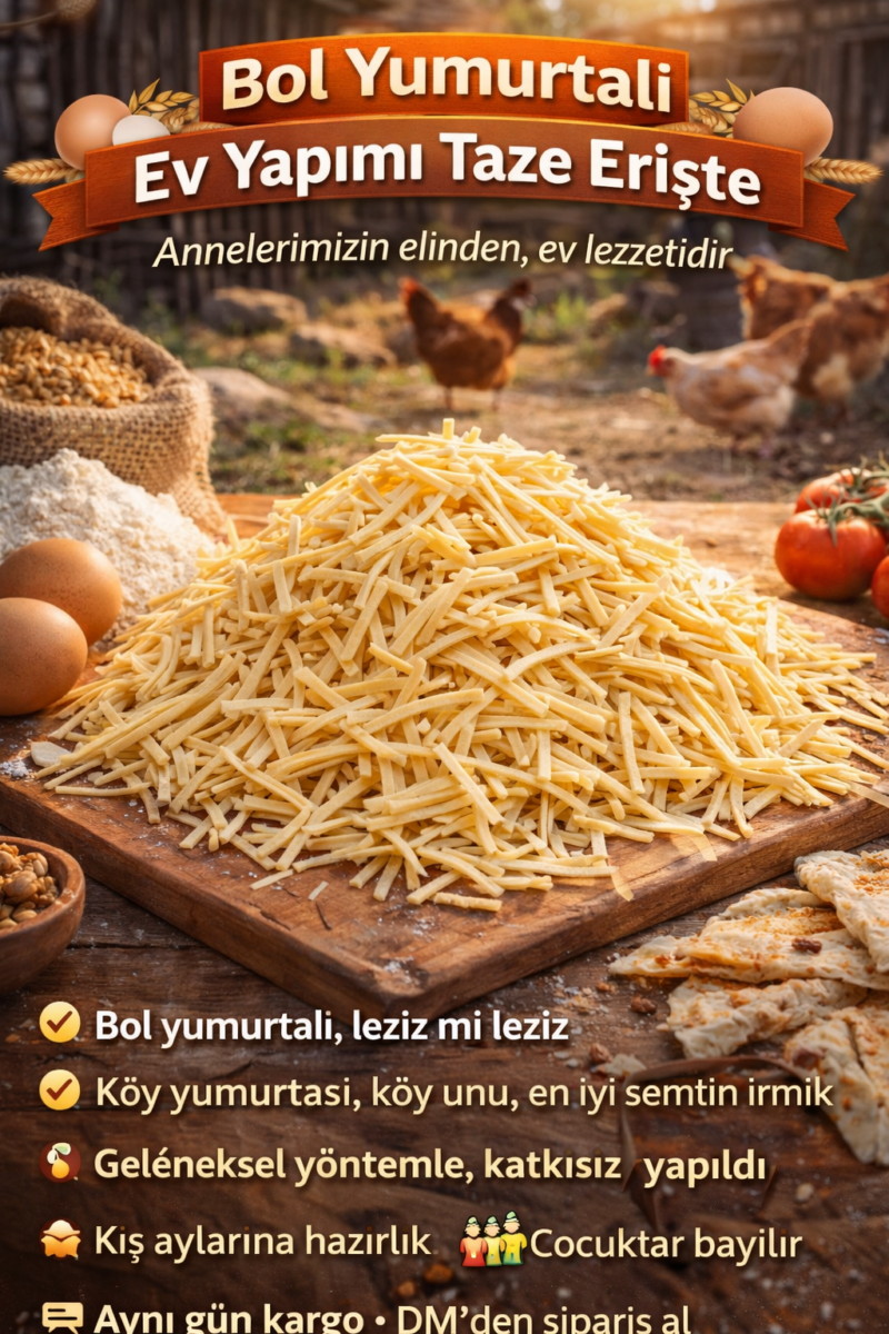 196a33f9-b991-47fb-908d-b28757fc8d1e Ev Yapımı Erişte Yarım Kg