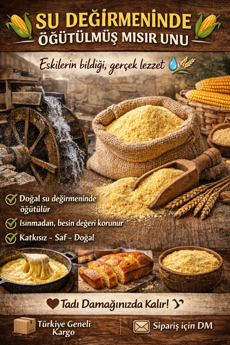 Glutensiz Organik Köy Mısır Unu Kg