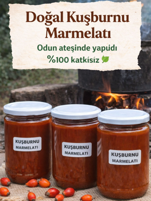 Doğal Kuşburnu Marmelatı 1 KG'lik Kavanoz